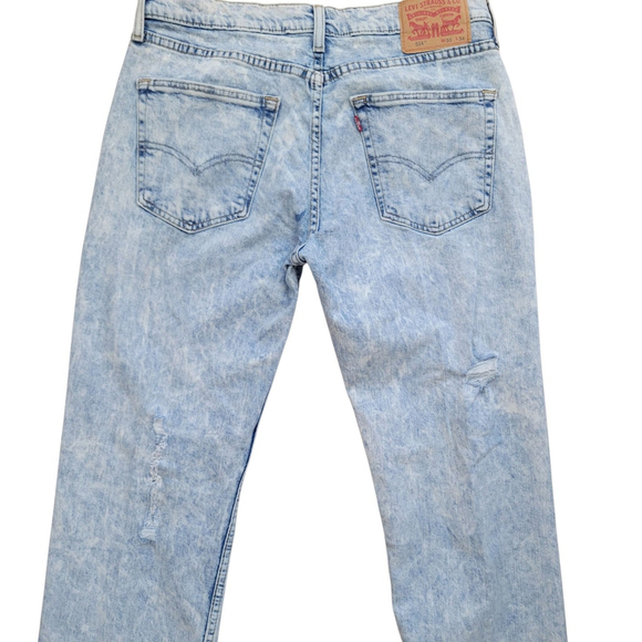 Levi's 514 Stone-Washed Distressed Straight Jeans Size 33/34 Men's - Picture 8 of 11